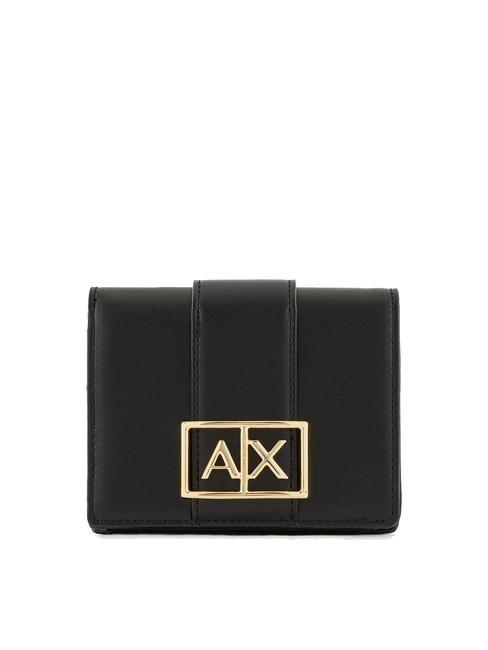 ARMANI EXCHANGE A|X BUCKLE Mini portefeuille Noir - Portefeuilles Femme