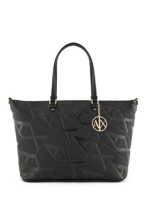 ARMANI EXCHANGE LOGO EMBOSSED Sac cabas porté épaule noir noir - Sacs pour Femme