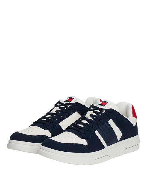 TOMMY HILFIGER TOMMY JEANS THE BROOKLYN MIX Baskets en cuir marine nuit noire - Chaussures Homme