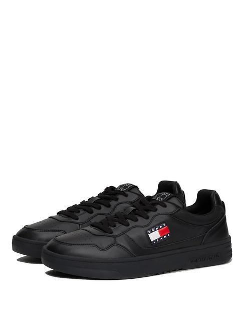 TOMMY HILFIGER TOMMY JEANS Cupsole Baskets en cuir NOIR - Chaussures Homme