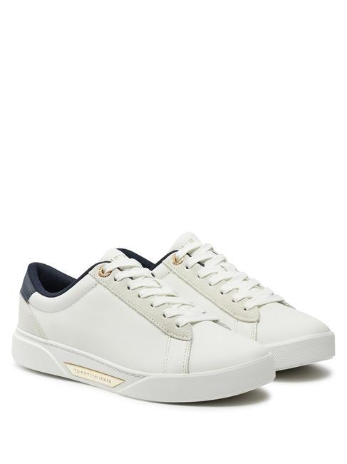 TOMMY HILFIGER CHIC COURT Baskets en cuir écrue - Chaussures Femme