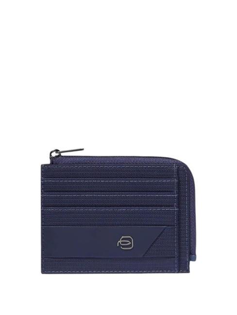 PIQUADRO LIKO Pochette à monnaie / porte-carte bleu - Portefeuilles Homme