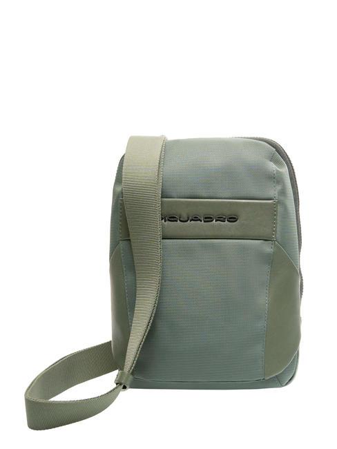 PIQUADRO WOODY Sac en cuir et tissu VERT - Sacs en Bandoulières pour Homme