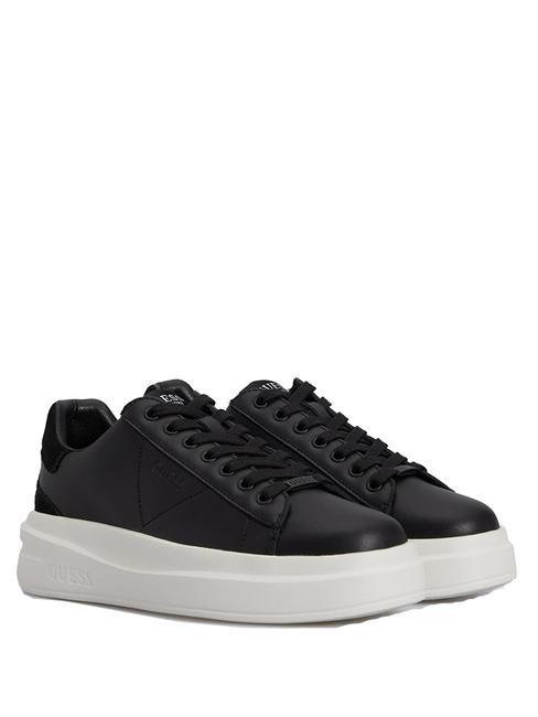 GUESS ELBINA Baskets en cuir NOIR - Chaussures Femme