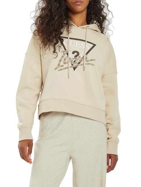 GUESS ICON  Sweatshirt à capuche huître perlière - Sweat-shirts pour femmes