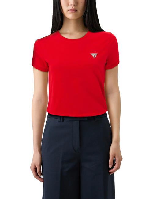 GUESS MINI TRIANGLE T-shirt coupe slim délicieux rouge - T-shirt