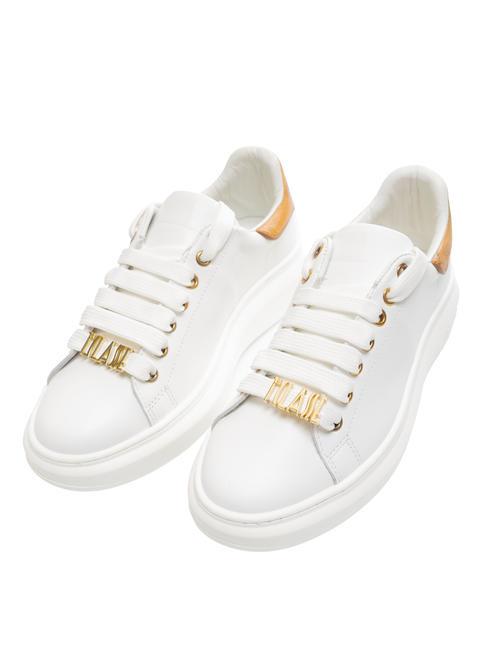 ALVIERO MARTINI PRIMA CLASSE GOLD LETTERING Baskets en cuir blanc - Chaussures Femme