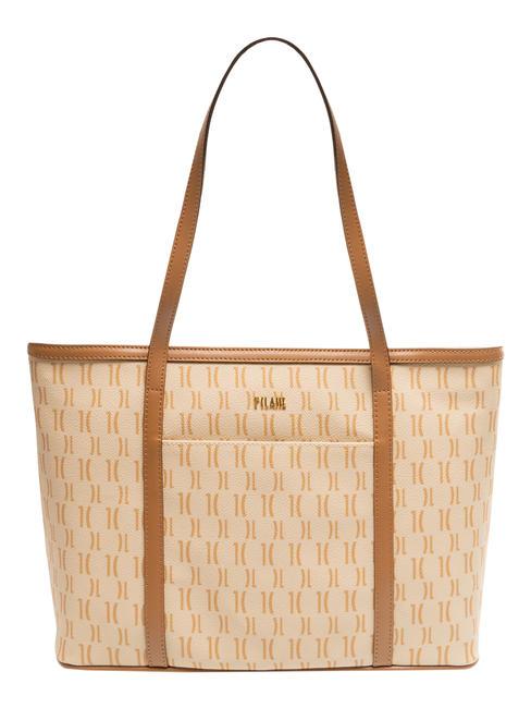 ALVIERO MARTINI PRIMA CLASSE MONOGRAM Sac shopping avec logo imprimé crème - Sacs pour Femme