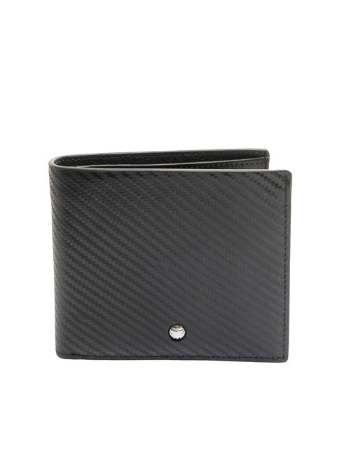 MOMO DESIGN CHEVRON Porte-monnaie en cuir noir - Portefeuilles Homme