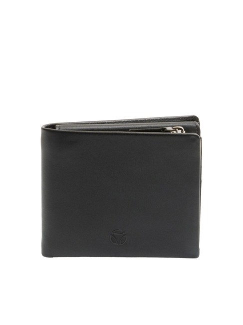 MOMO DESIGN LOGO EMBOSSED Porte-monnaie à rabat en cuir noir - Portefeuilles Homme