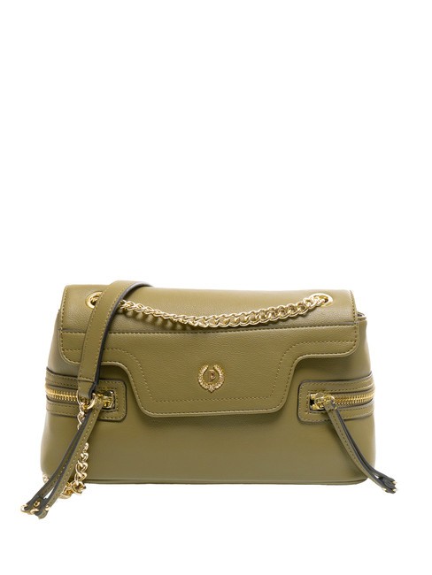 POLLINI ZIPPER Sac bandoulière avec chaîne olive - Sacs pour Femme