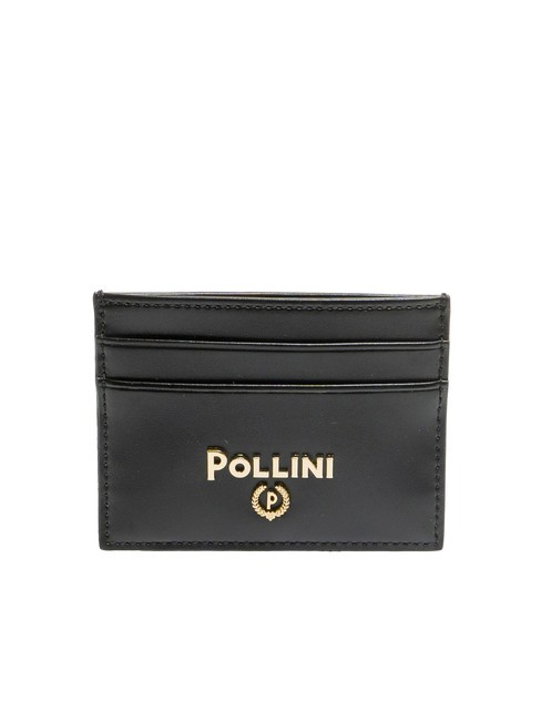 POLLINI METALLIC LOGO Porte-carte plat Noir - Portefeuilles Femme