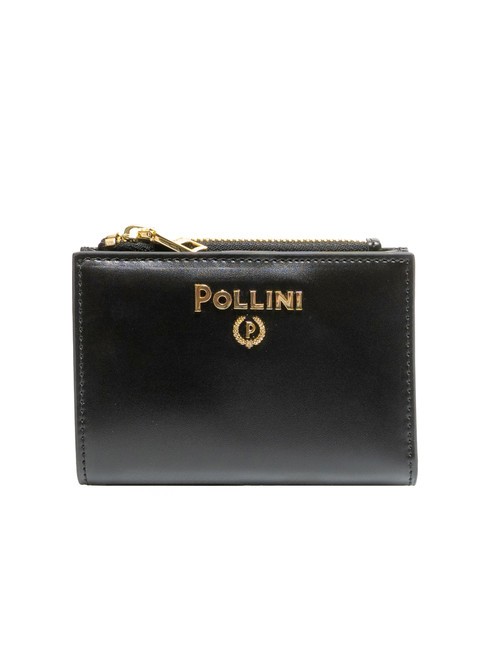 POLLINI METALLIC LOGO Petit porte-monnaie Noir - Portefeuilles Femme