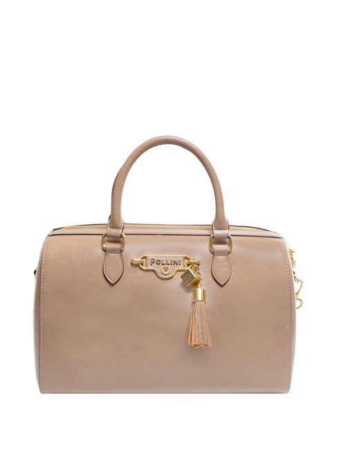 POLLINI LADY BRAVE Sac Boston avec pompon Naturel - Sacs pour Femme