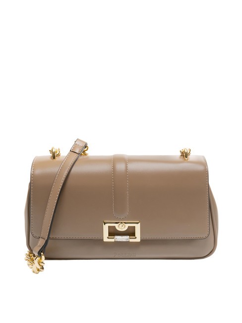 POLLINI DAMA Sac bandoulière avec chaîne taupe - Sacs pour Femme