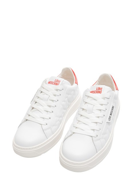 LOVE MOSCHINO BOLD 40 Baskets en cuir blanc/laque - Chaussures Femme