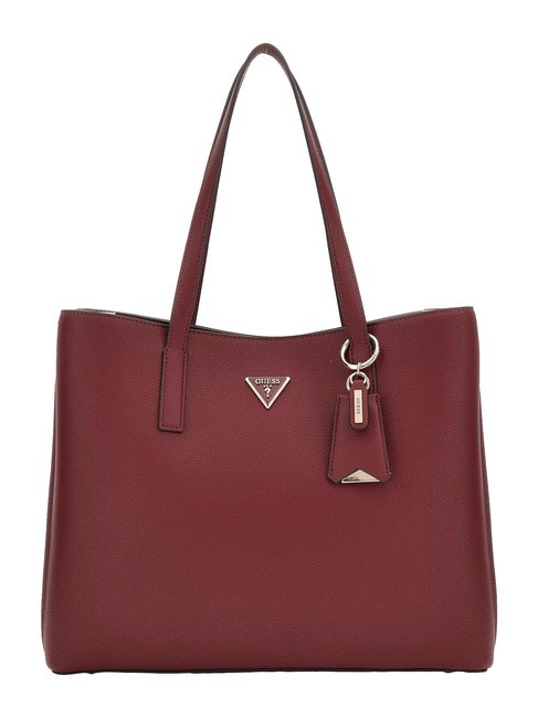 GUESS MERIDIAN Girlfriend Sac d'épaule Bordeaux - Sacs pour Femme