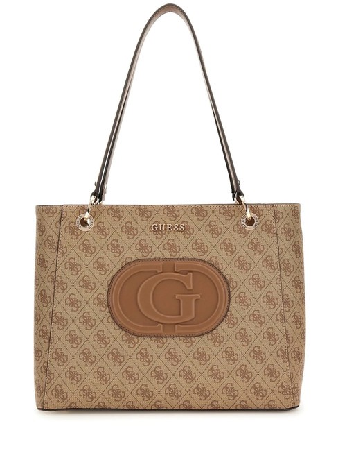 GUESS ECO MIETTA NOEL  Sac à provisions logo latte / marron - Sacs pour Femme