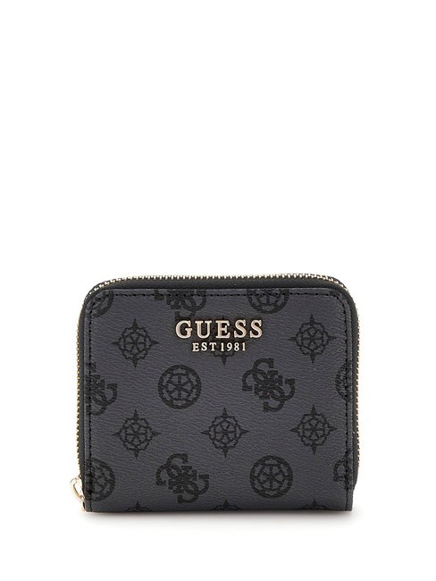 GUESS LAUREL Peony Mini portefeuille zippé logo de charbon de bois - Portefeuilles Femme