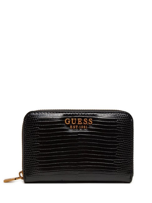 GUESS ECO ALI  Portefeuille imprimé reptile NOIR - Portefeuilles Femme