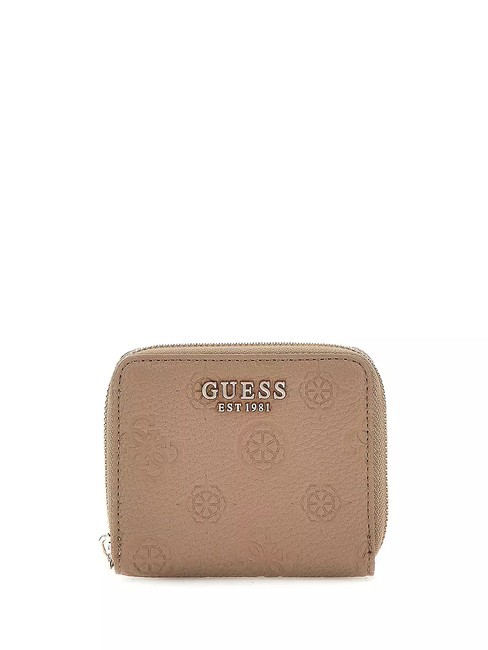 GUESS CRESIDIA  Mini portefeuille zippé taupe foncé - Portefeuilles Femme