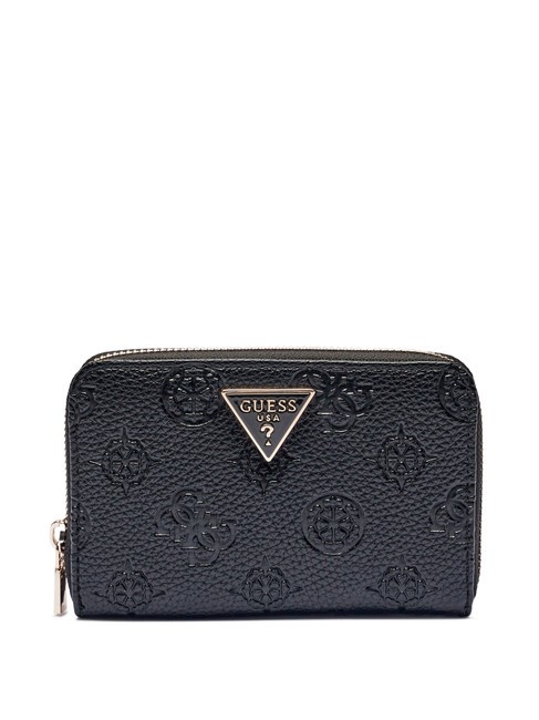 GUESS CRESIDIA  Portefeuille moyen zippé autour NOIR - Portefeuilles Femme