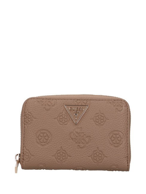 GUESS CRESIDIA  Portefeuille moyen zippé autour taupe foncé - Portefeuilles Femme