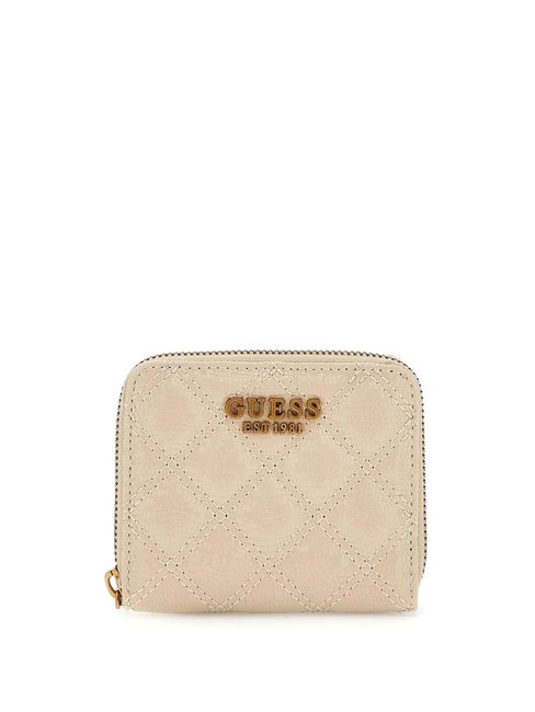 GUESS GIULLY  Mini portefeuille zippé amande - Portefeuilles Femme