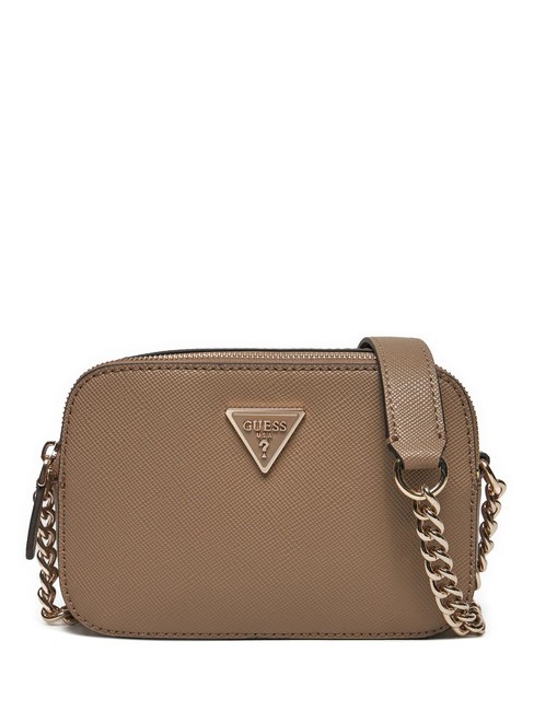 GUESS NOELLE Mini sac photo avec bandoulière taupe foncé - Sacs pour Femme