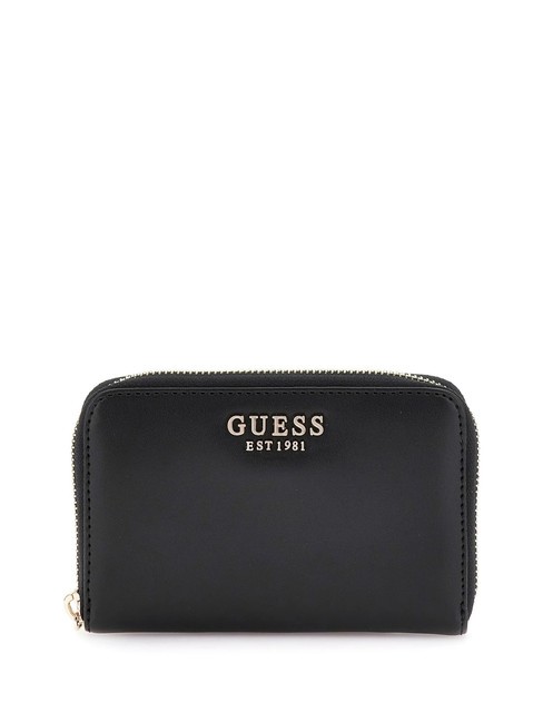 GUESS LAUREL  Portefeuille moyen, zippé sur tout le pourtour NOIR - Portefeuilles Femme