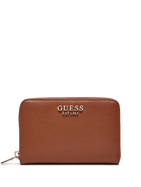 GUESS LAUREL  Portefeuille moyen, zippé sur tout le pourtour COGNAC - Portefeuilles Femme