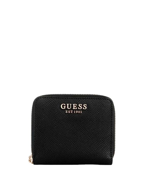 GUESS LAUREL  Petit portefeuille zippé autour NOIR - Portefeuilles Femme