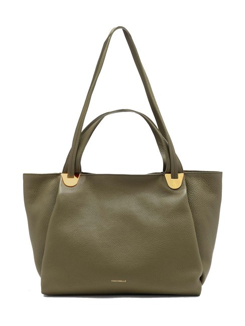 COCCINELLE OLIVER Sac en cuir à double poignée vert laurier - Sacs pour Femme