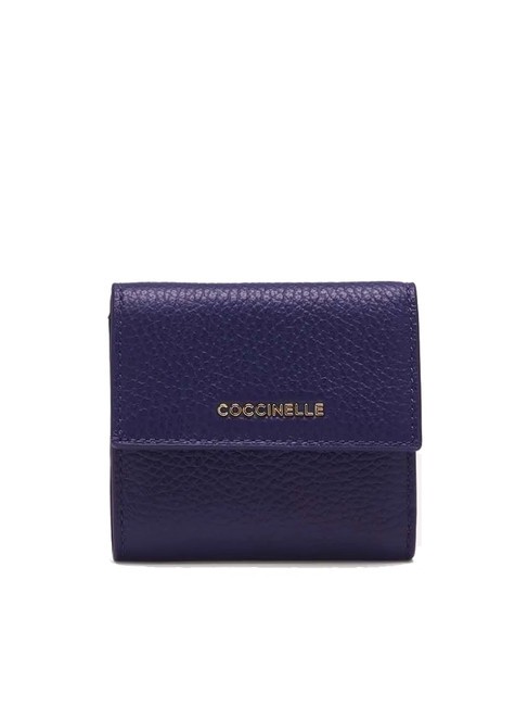 COCCINELLE METALLIC SOFT Portefeuille en cuir grainé bleu roi - Portefeuilles Femme