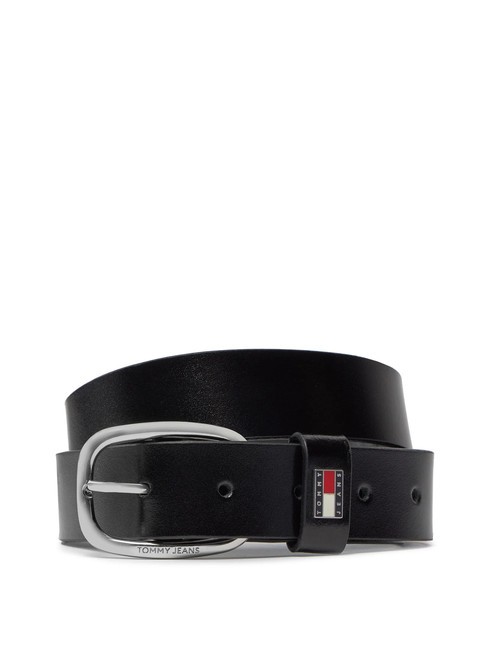 TOMMY HILFIGER TOMMY JEANS OVAL  Ceinture en cuir raccourcissable le noir - Ceintures