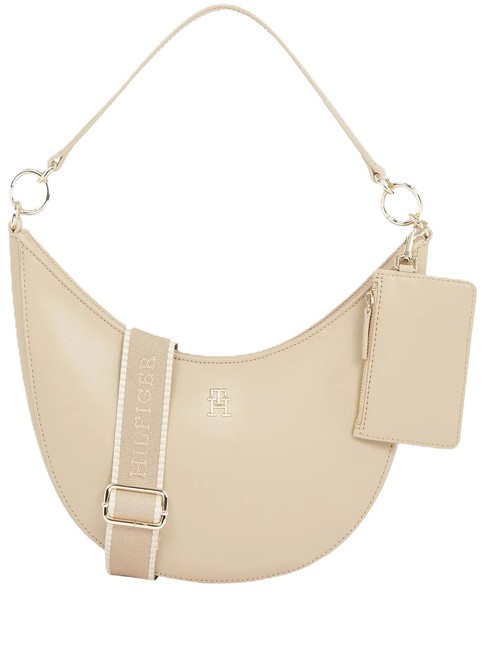 TOMMY HILFIGER MONOTYPE Sac bandoulière avec pochette beige - Sacs pour Femme