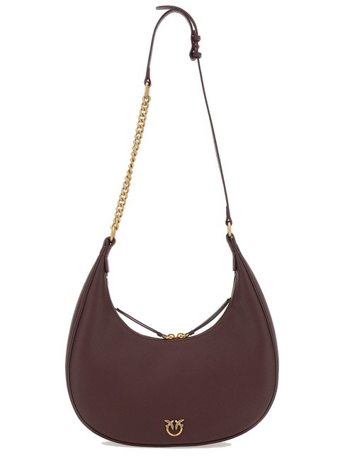 PINKO BRIOSCHE Sac porté épaule en cuir Crescent choco. amaro-or antique - Sacs pour Femme