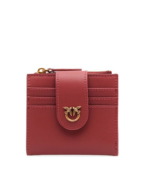 PINKO MULTI PURPOSE Portefeuille compact en cuir ocre rouge-or antique - Portefeuilles Femme