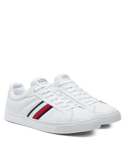 TOMMY HILFIGER ICON COURT STRIPES Baskets en cuir blanc - Chaussures Homme