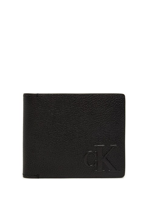 CALVIN KLEIN CK JEANS LOGO EMBOSS Portefeuille en cuir pvh noir - Portefeuilles Homme