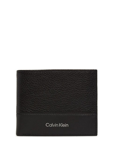 CALVIN KLEIN SUBTLE MIX Portefeuille en cuir saffiano noir - Portefeuilles Homme