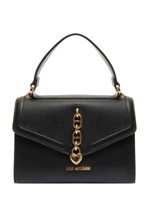 LOVE MOSCHINO GOLD HEART Sac à main, avec bandoulière Noir - Sacs pour Femme