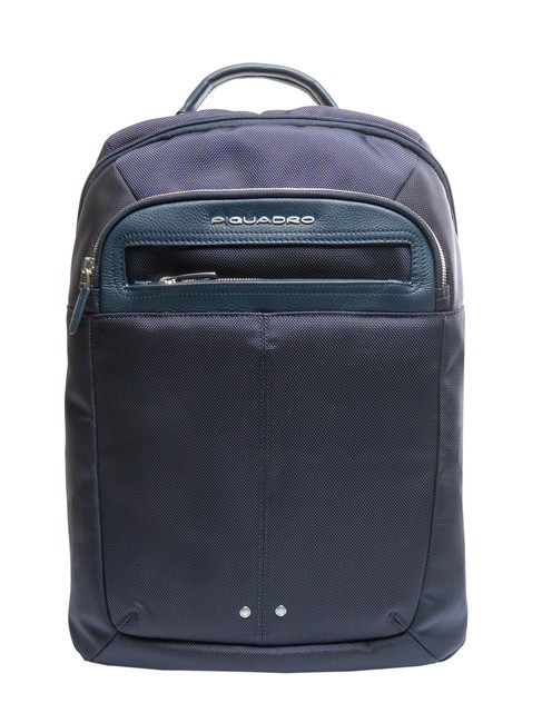 PIQUADRO LINK Sac à dos en cuir et tissu, support pc 15,6" bleu2 - Sacs à dos pour ordinateur portable