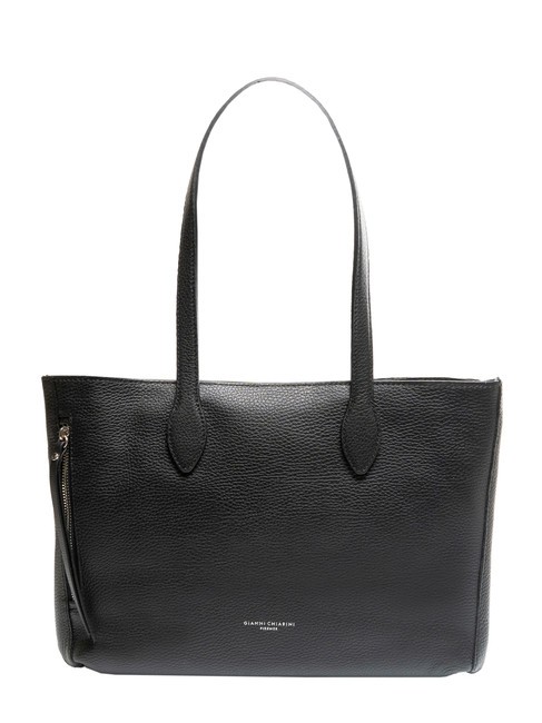 GIANNI CHIARINI TWIN Sac cabas en cuir martelé Noir - Sacs pour Femme