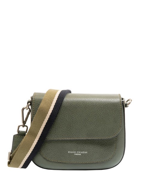 GIANNI CHIARINI LOGO PRINT Sac en cuir avec bandoulière en tissu champ vert - Sacs pour Femme