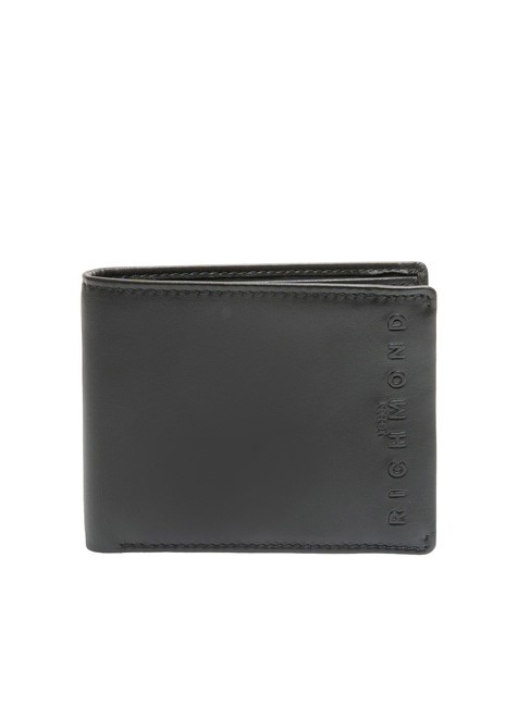 JOHN RICHMOND EMBOSSED LOGO Portefeuille en cuir avec protection RFID noir - Portefeuilles Homme