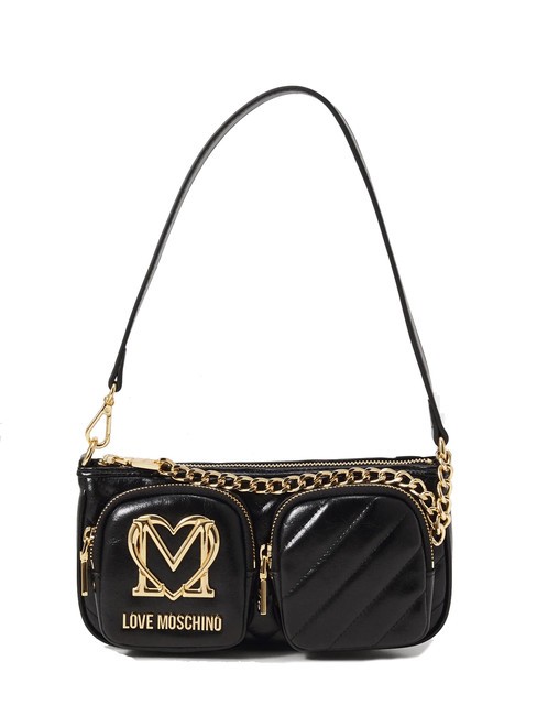 LOVE MOSCHINO CITY POCKETS Sac porté épaule matelassé Noir - Sacs pour Femme