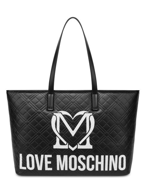 LOVE MOSCHINO LOGO QUILT Sac cabas porté épaule ne / offw - Sacs pour Femme