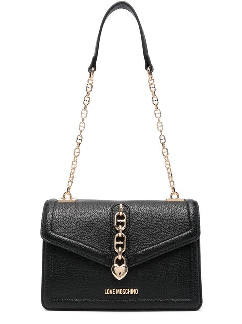 LOVE MOSCHINO CHAIN Sac bandoulière avec rabat Noir - Sacs pour Femme