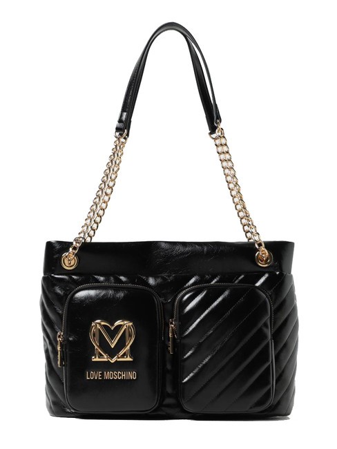 LOVE MOSCHINO CITY POCKETS Sac shopping matelassé Noir - Sacs pour Femme